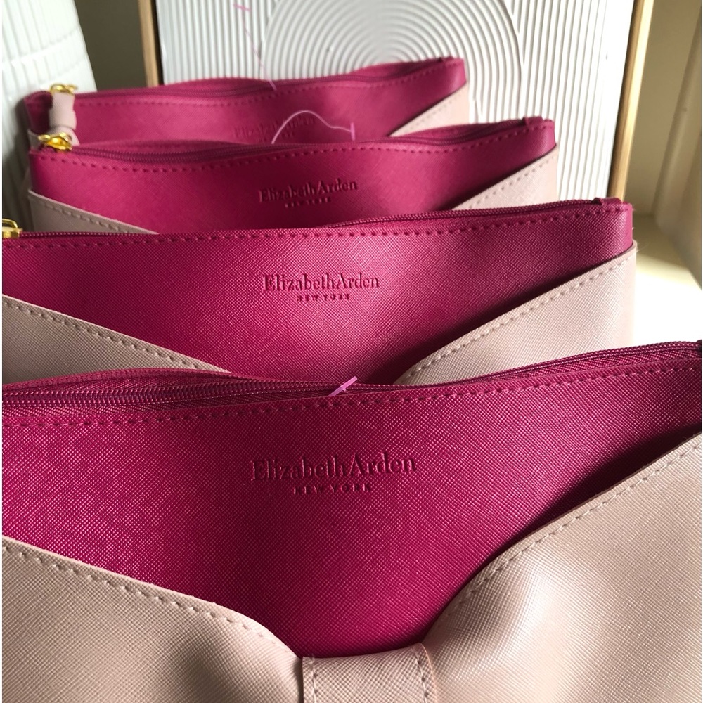 Elizabeth Arden Set of 4 four Matching clutches makeup bags small purse pink - Picture 13 of 14